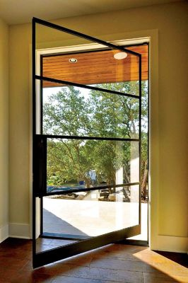 Slim Frame Custom Aluminium Pivot Doors Double Glazed Modern
