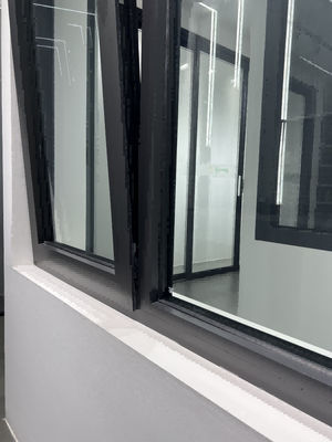 Open Degree Curved Aluminum Windows White / Black Up To 12mm Glass Fiberglass Screen